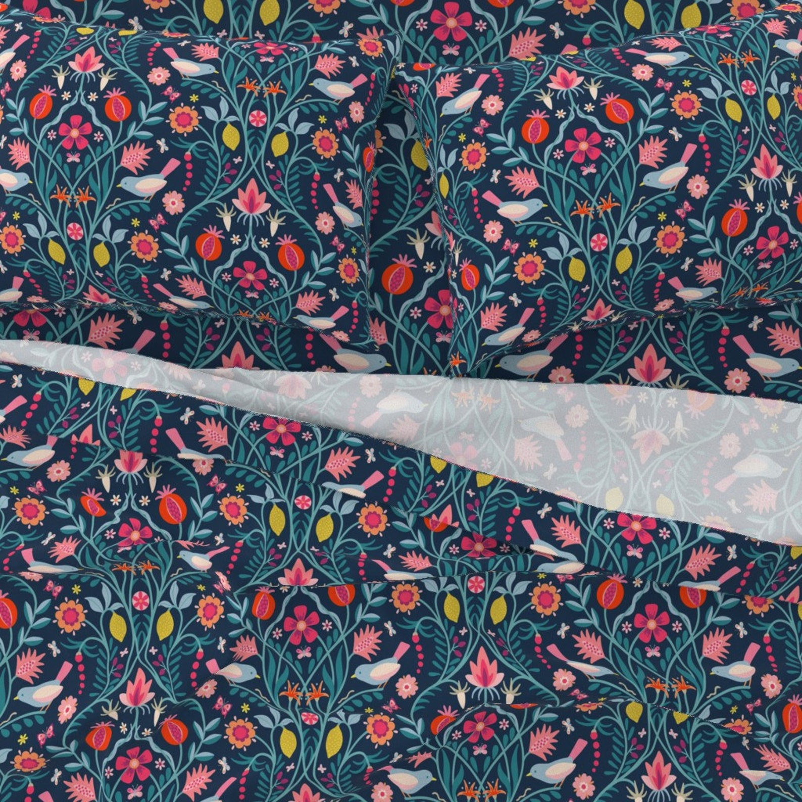 Modern Damask Sheets My Favourite Things Midnight by Etsy