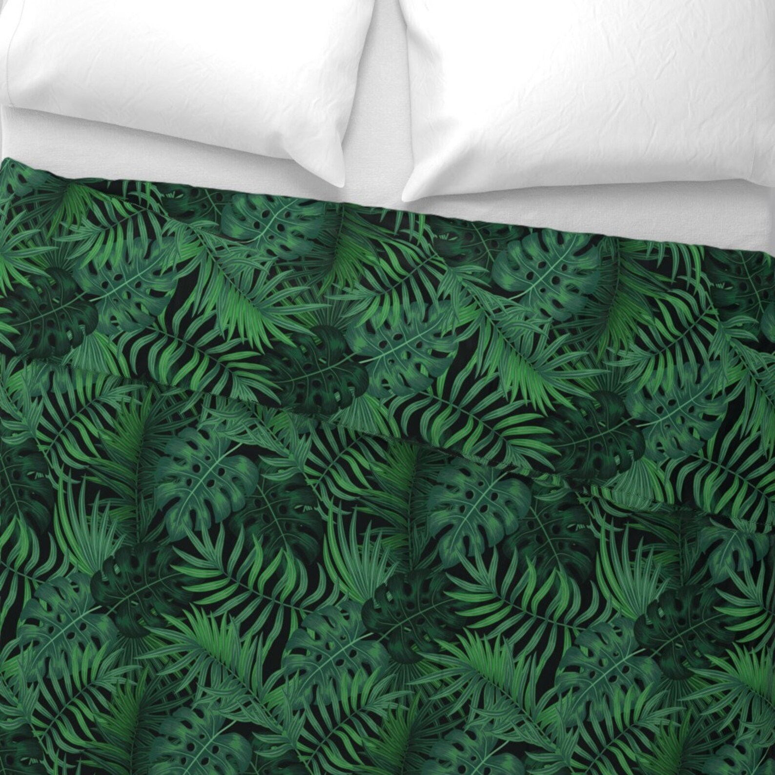 Tropical Leaves Duvet Cover Tropical Night by Eleterart Etsy