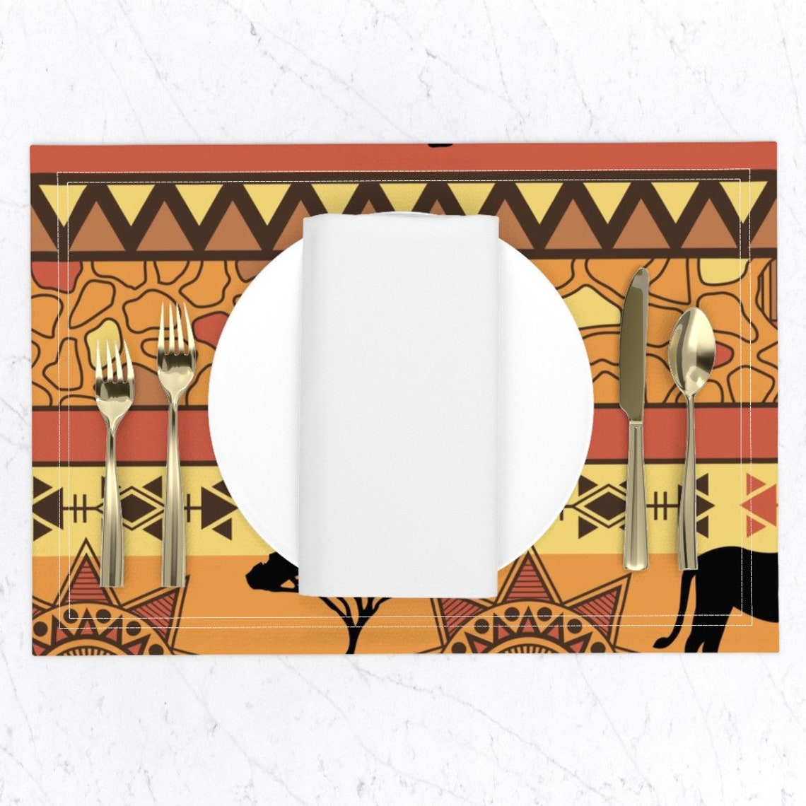 African Safari Placemats set of 2 Safari Isle Style by Etsy