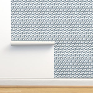 Geometrische vliesbehang - ruimteschip driehoek print door ellegarrettdesigns - aarde driehoek behang dubbele rol van Spoonflower