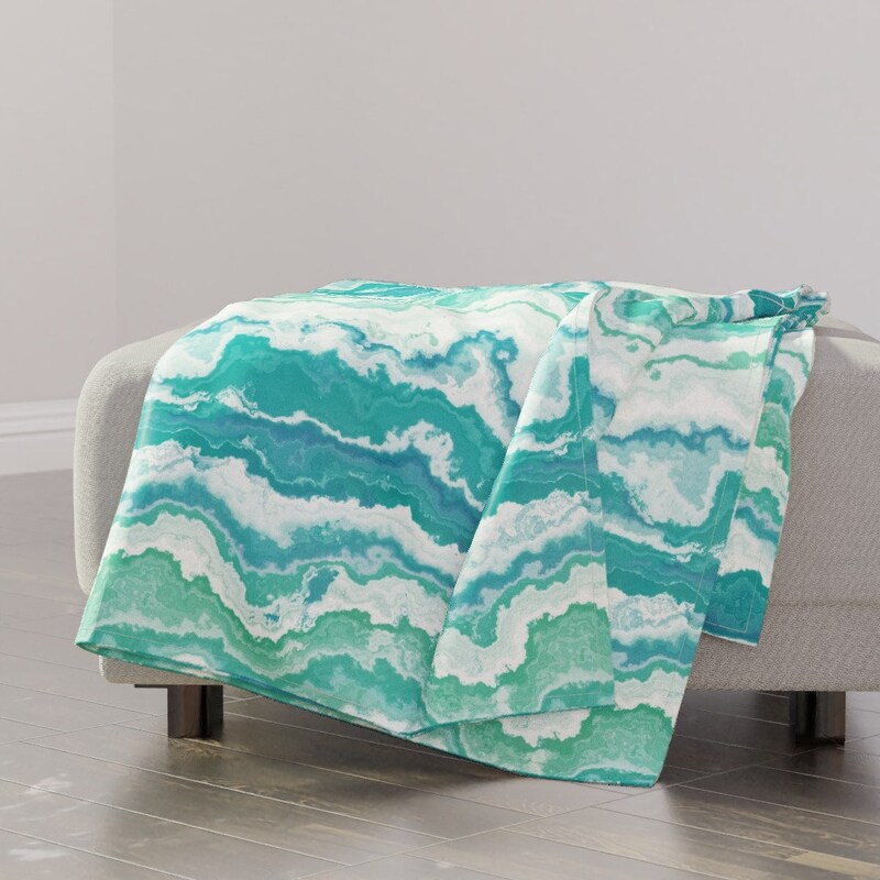 Teal Marble Blanket