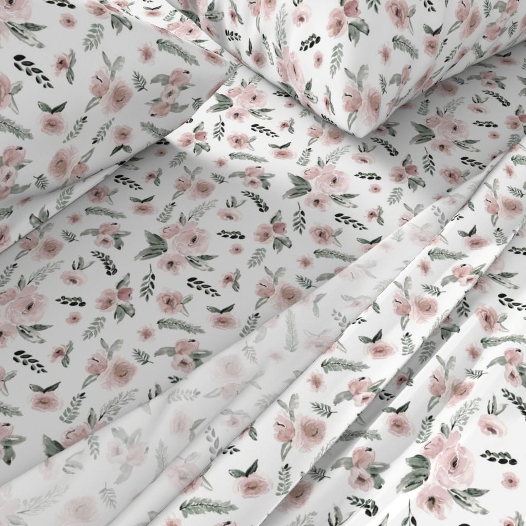 Pink Roses Sheets Blush Rose Sheets - Blush Floral by Northeighty - Rustic Floral Pale ...