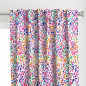 Rainbow Curtain Panel - Lighthearted Pastel  by mjmstudio - Modern Colorful Pastel Abstract Watercolor Custom Curtain Panel by Spoonflower
