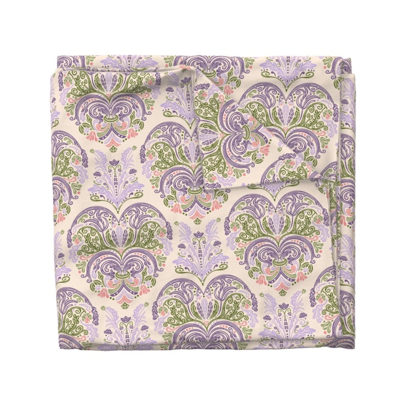 French Vintage Duvet Cover Rococo Style Pastel Floral by Etsy