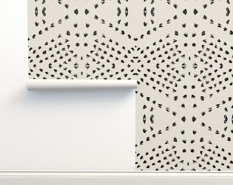 Mudcloth Non-Pasted Wallpaper Modern Polka Dot Aztec Tribal Bohemian  - Boho Tile  by holli_zollinger Wallpaper Double Roll by Spoonflower