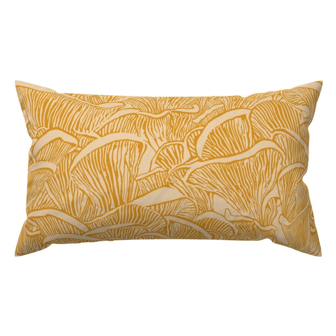 Tangerine Lumbar Pillow - Fungus Mushroom Orange by Wren_leyland ...