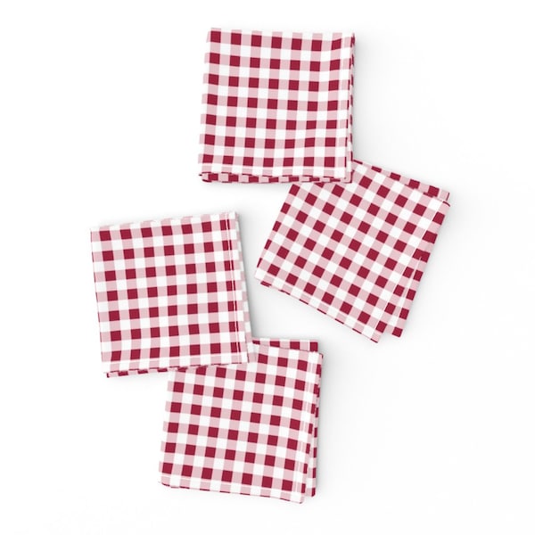 Red Gingham Napkins Etsy