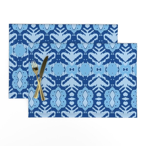 Tribal Placemats set of 2 Suzani Navy Blue by - Etsy