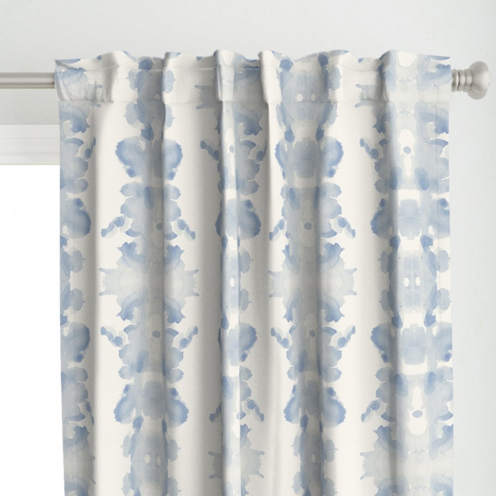 Indigo Ink Curtain Panel Inkblot by Danika_herrick Blue Etsy Singapore