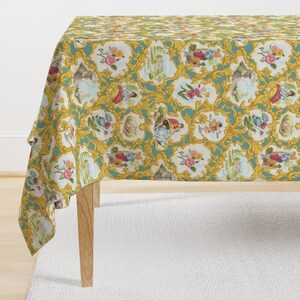 Toalha de mesa estilo vintage - Loco For Rococo por vinpauld - Toalha de mesa de cetim de algodão romântico de inspiração francesa à moda antiga por Spoonflower