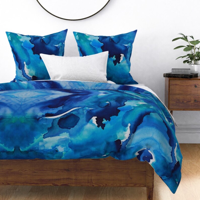 Clouds Duvet Cover Watercolor Skies Abstract by | Etsy