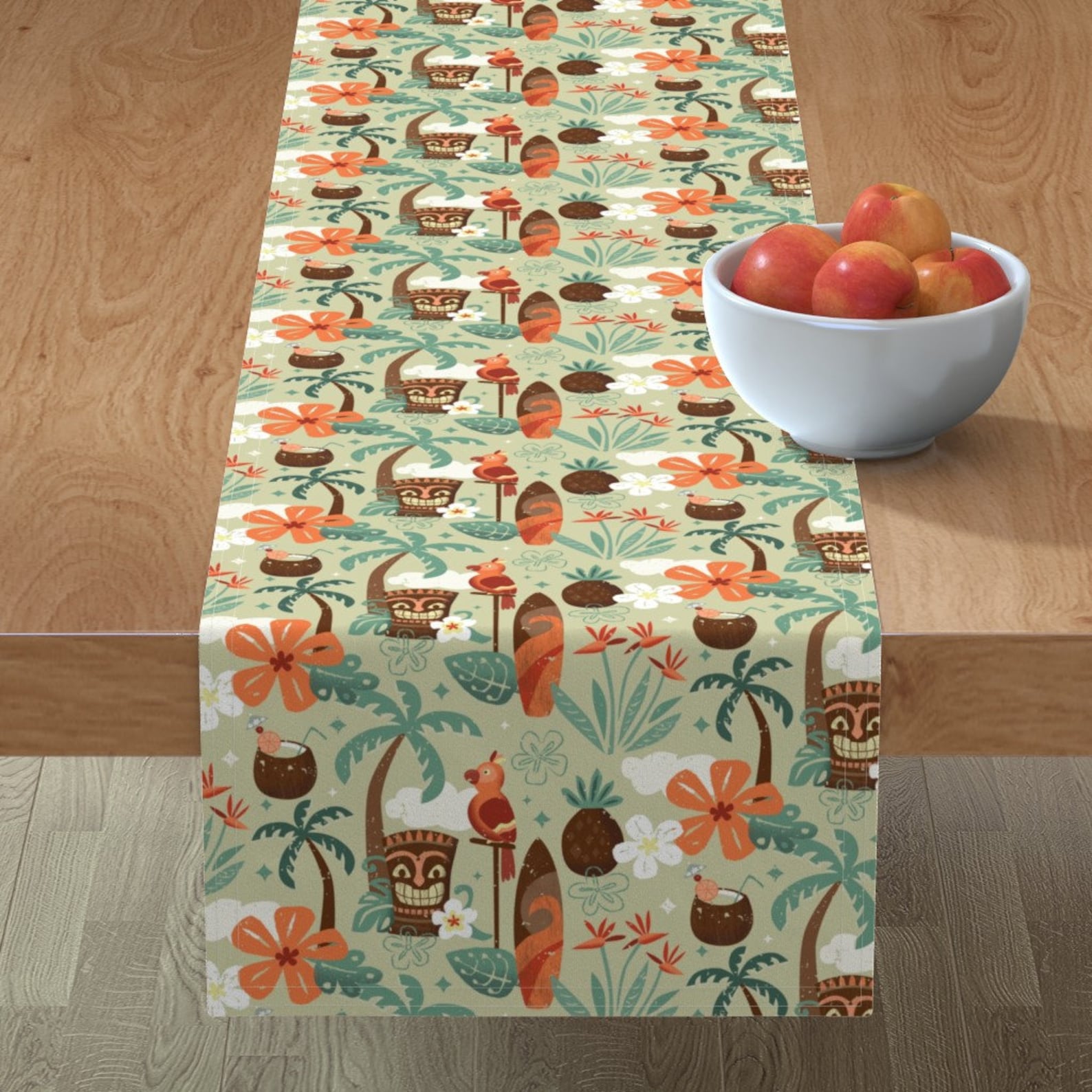 Hawaiian Table Runner Aloha by Lisa_kubenez Tropical Tiki Etsy
