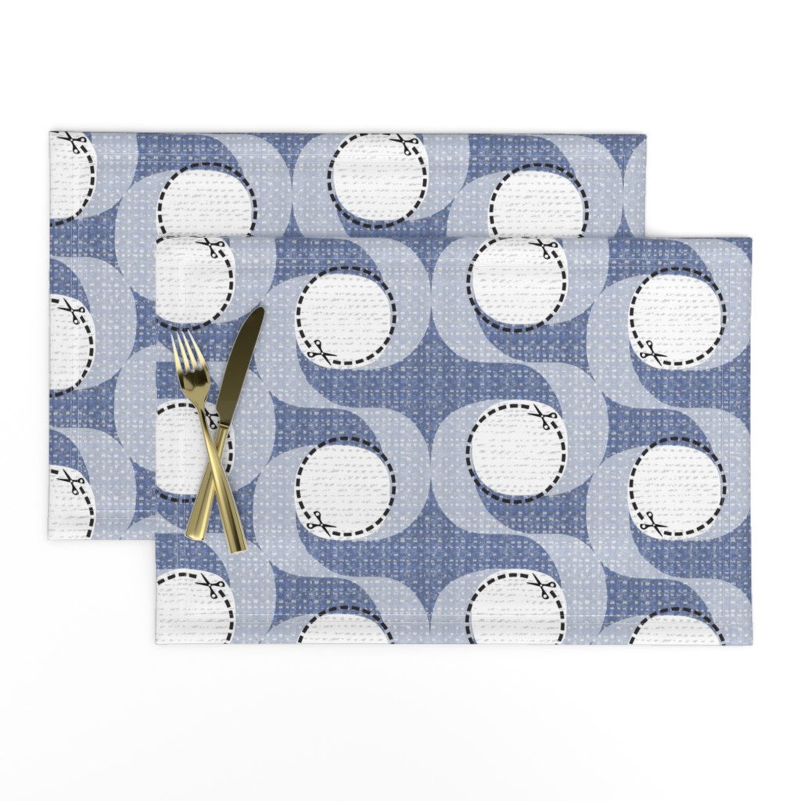 Mid Century Modern Placemats set of 2 Cut Here by Etsy