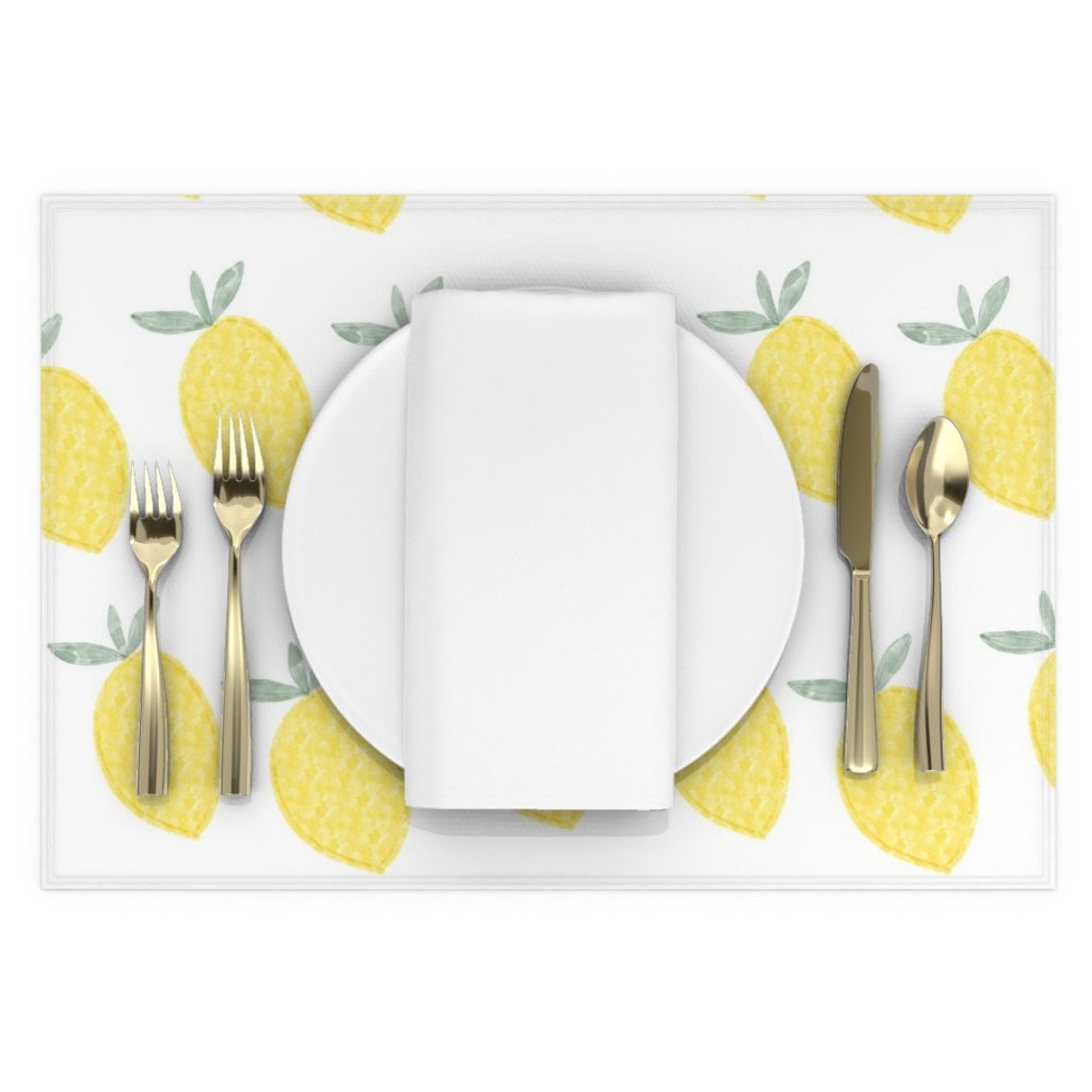 Citrus Placemats Set of 2 Lemons by caileystrube Summer Etsy