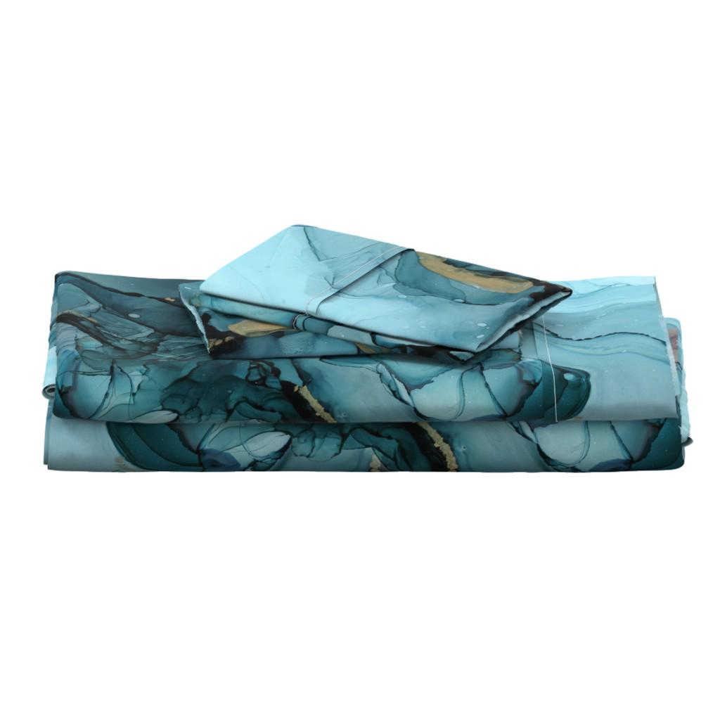 Abstract Sheet Set Abstract Sheets - Ocean Marble Large by Dailymiracles - Ocean Fluid ...