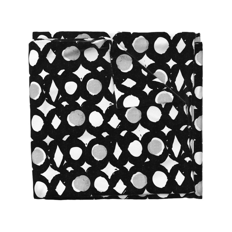 Black and White Duvet Cover Diamonds and Dots by Ottomanbrim Etsy