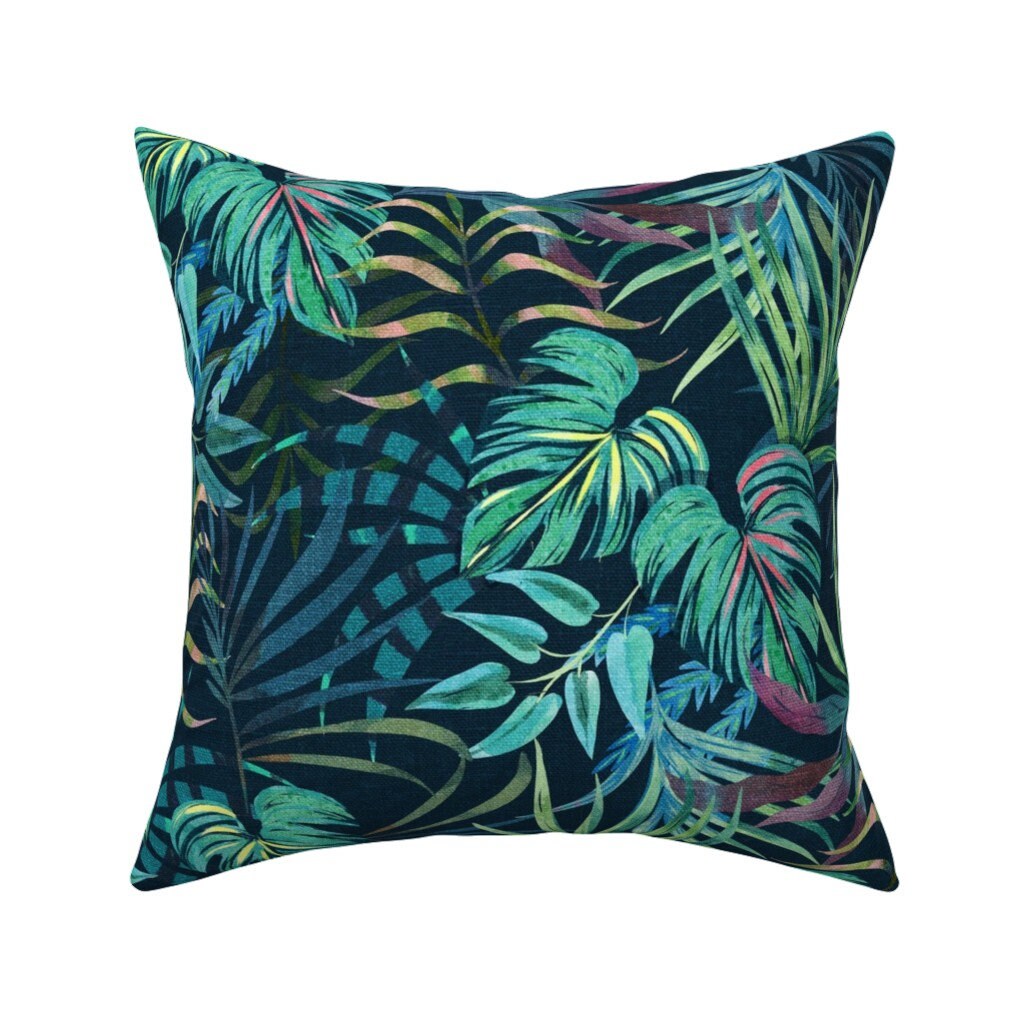 Tropical Palm Leaves Jungle Throw Pillow Cover w Optional Insert by Roostery 