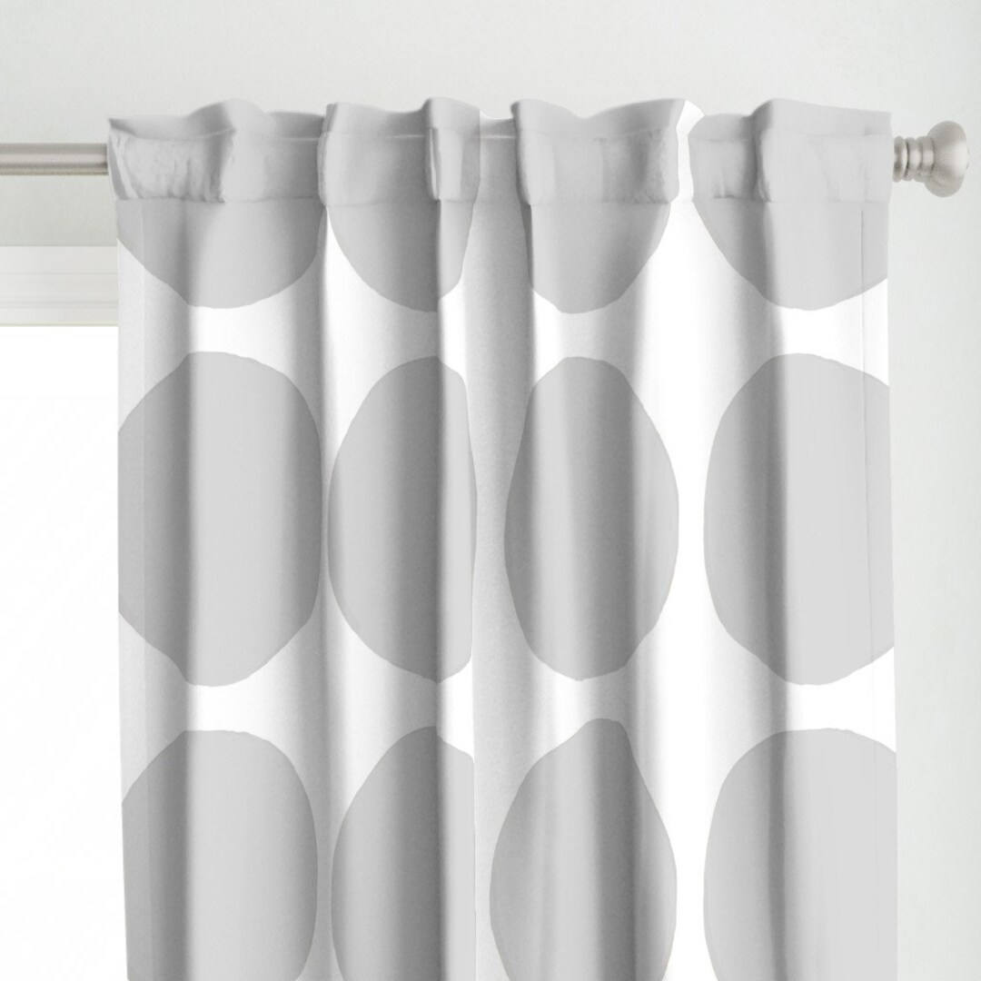 Modern Polka Dot Curtain Panel Large Dot Gray by Etsy