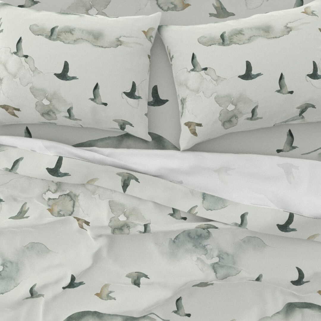 Watercolor Birds Sheets Birds on A Wind by Etsy
