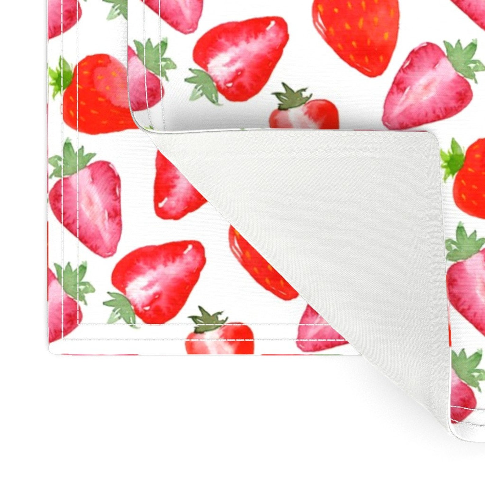 Strawberry Placemats Set of 2 Strawberries Red Watercolour Etsy