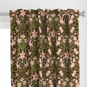William Morris Curtain Panel - Floriography  by jillian_nichole_illustration - Botanical Victorian Ivy Custom Curtain Panel by Spoonflower
