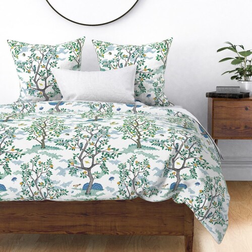 Orchard Toile Duvet Cover Citrus Grove Toile by Etsy