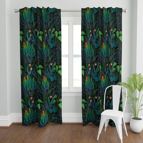 Tropical Jungle Curtain Panel Paradise Peekaboo by Etsy