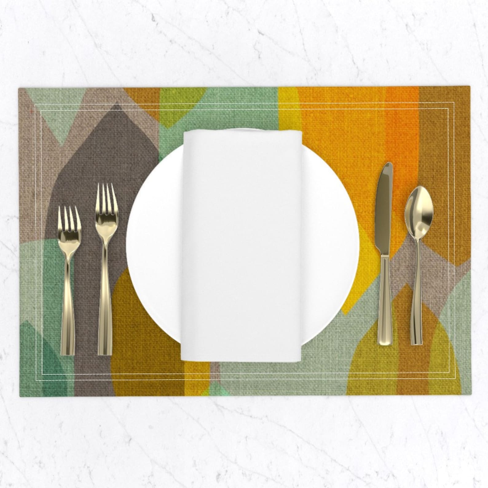 Mid Century Modern Placemats set of 2 Mid Century Colour Etsy