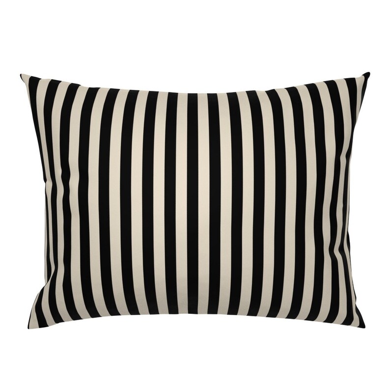 Pinstripe Pillow Sham Stripes Cappuccino Cream Tan Black Etsy