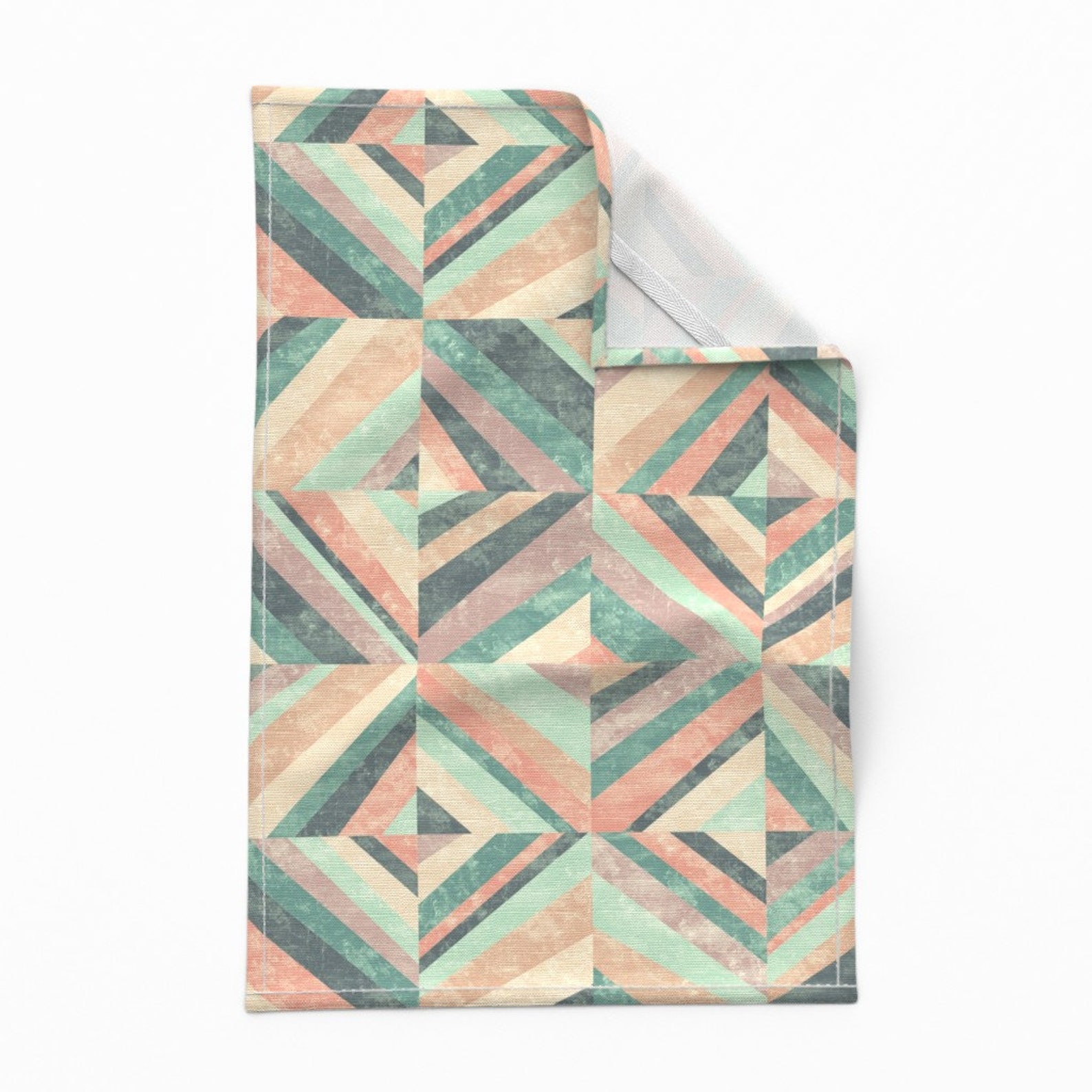 Geometric Tea Towels Set of 2 Hybrid Holistic by mjmstudio Etsy