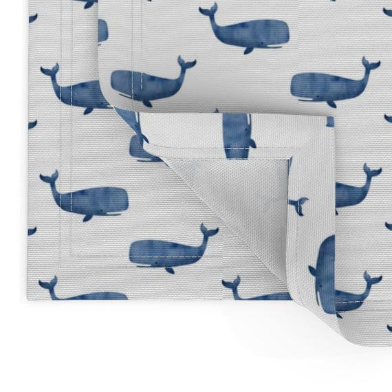 Serviette De Table Traditionnelle Lot De 4 Serviettes De Table Motif Baleine Aquarelle - 50,8 X 50,8 Cm | Lavables, Réutilisables, Polyester Serviette Tissu Mariage