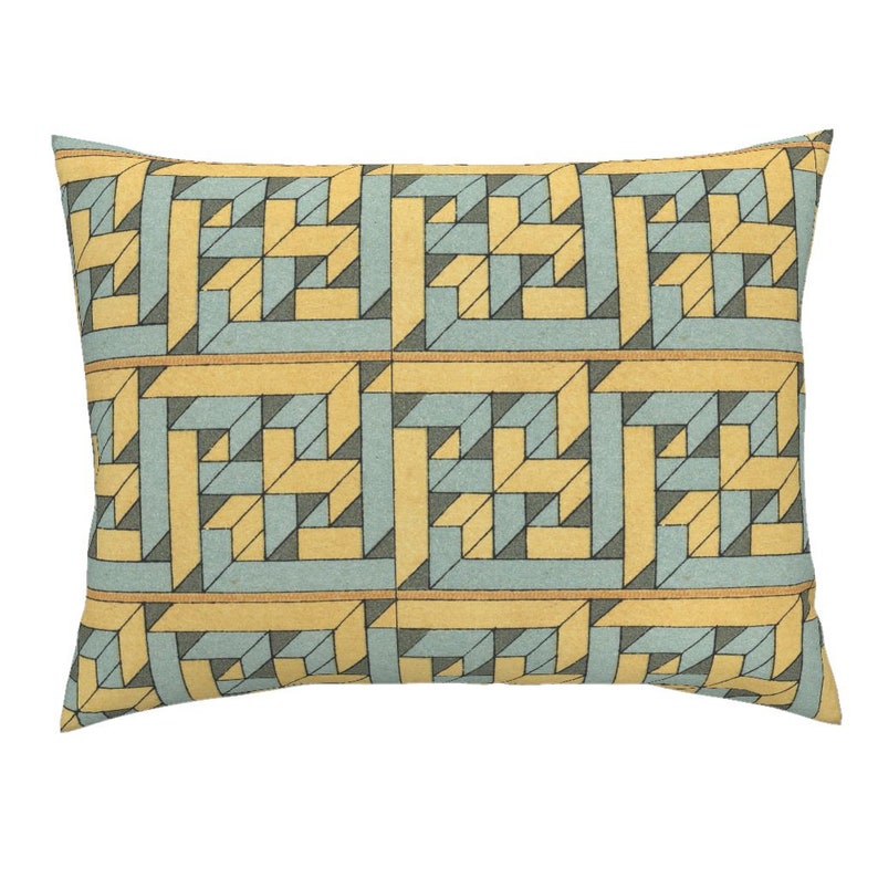 Moyen Age 27 by hypersphere Vintage Cubism Cotton Sateen Pillow Sham Bedding by Spoonflower Geometric Pillow Sham