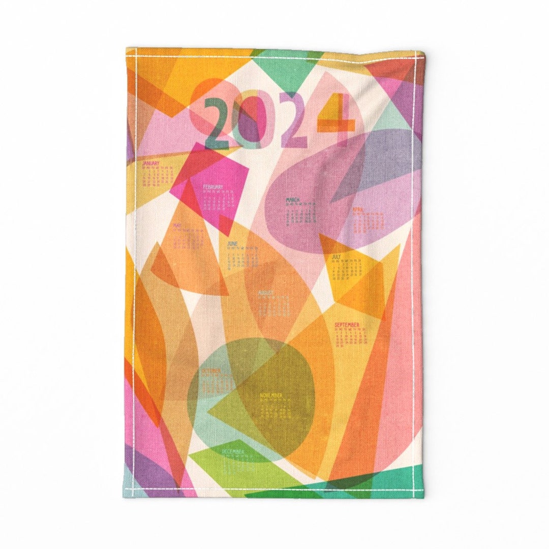 2024 Calendar Tea Towel 2024 Calendar by Ceciliamok Geometric 2024 Calendar Tea Towel 2024 Calendar by Ceciliamok Geometric