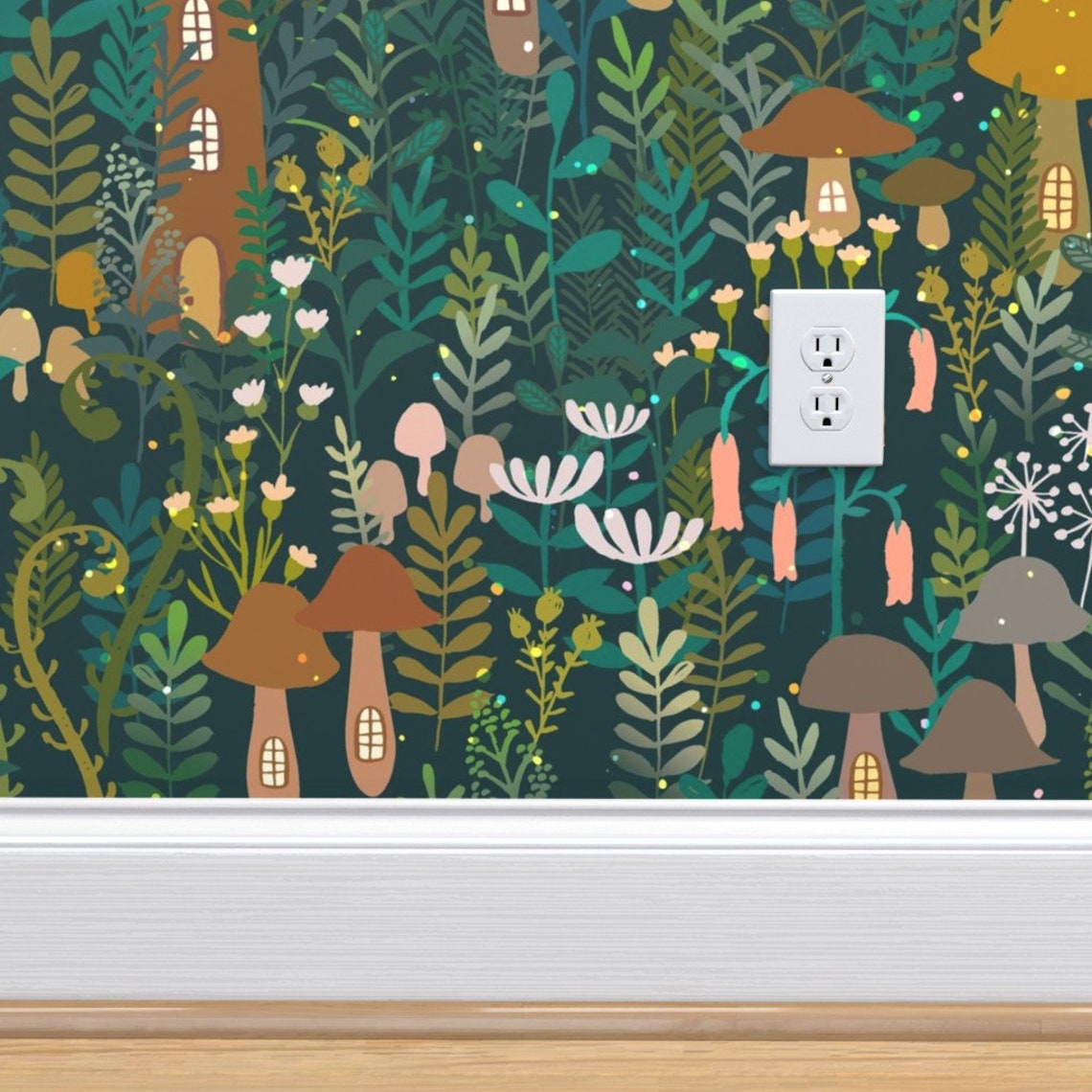 Whimsical Woodland Wallpaper the Small Forest World by - Etsy New Zealand