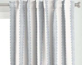 Blaue Streifen Vorhang Panel - Rokoko Barock Grandma Chic französische Landhausgardine - Clarabelle Streifen von danika_herrick -