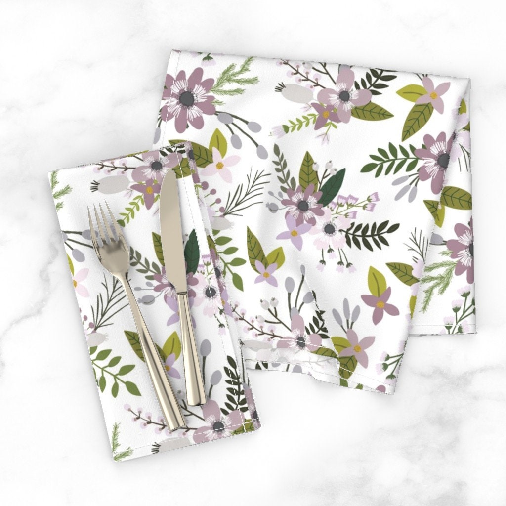 Discover Modern Purple Floral Napkins  - Lavender Sprigs And Blooms - Lavender Flowers Napkins