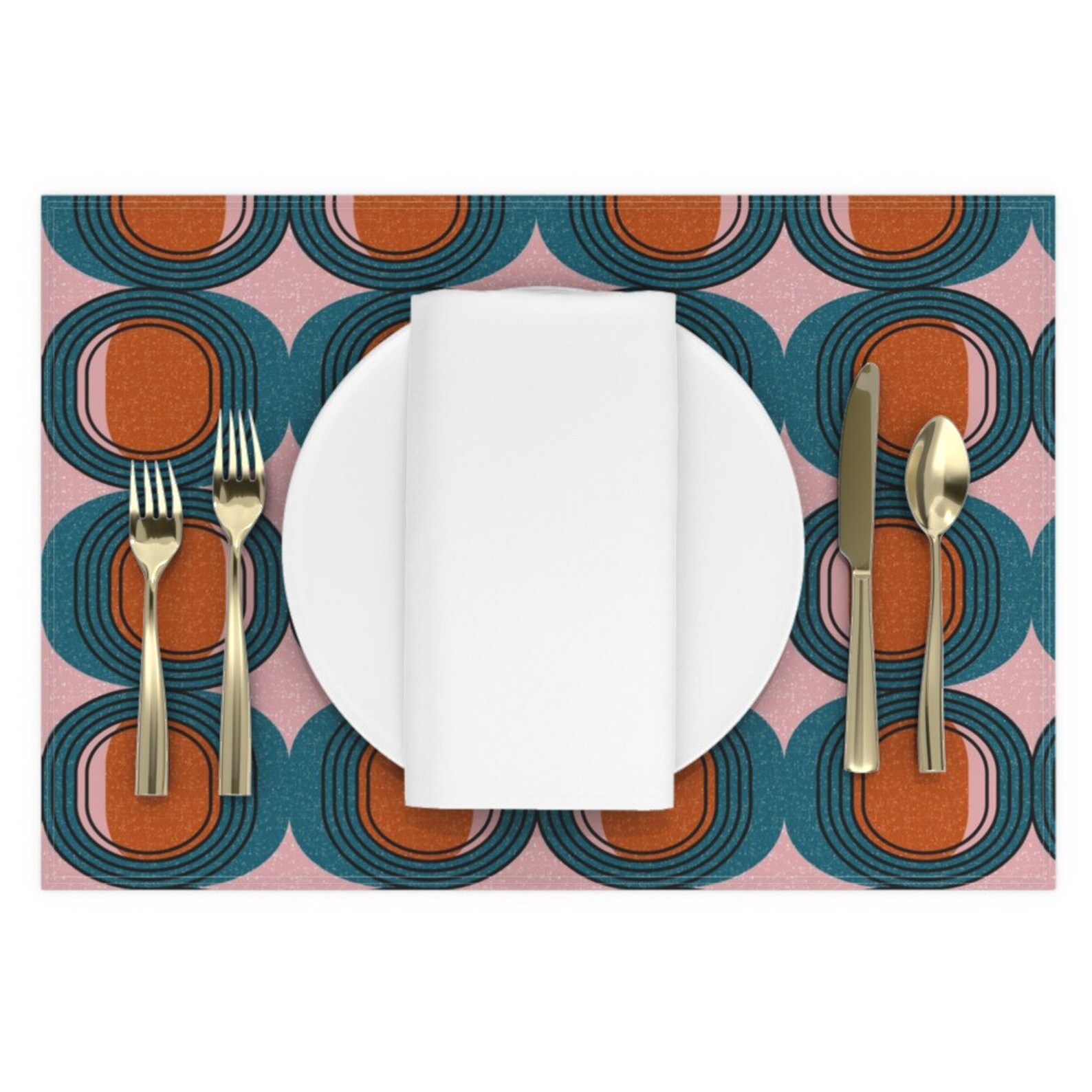 Mid Century Modern Placemats set of 2 Mid Century Elliptic Etsy