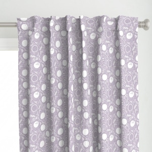 Lavender Moon Curtain Panel - Deluna Lavender by nouveau_bohemian - Mauve Purple Feminine Moon Custom Curtain Panel by Spoonflower