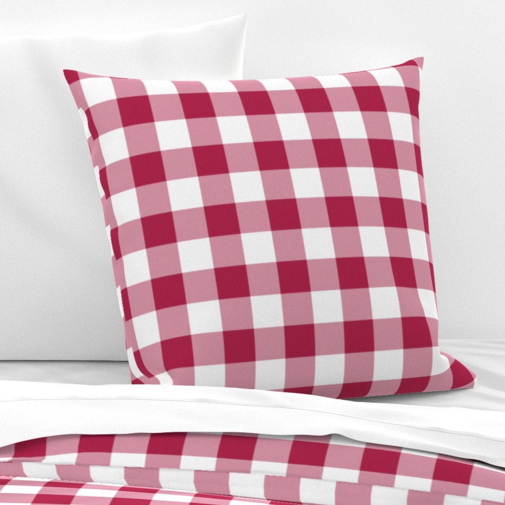 Red Check Pillow Sham Buffalo Check in Burgundy by Etsy