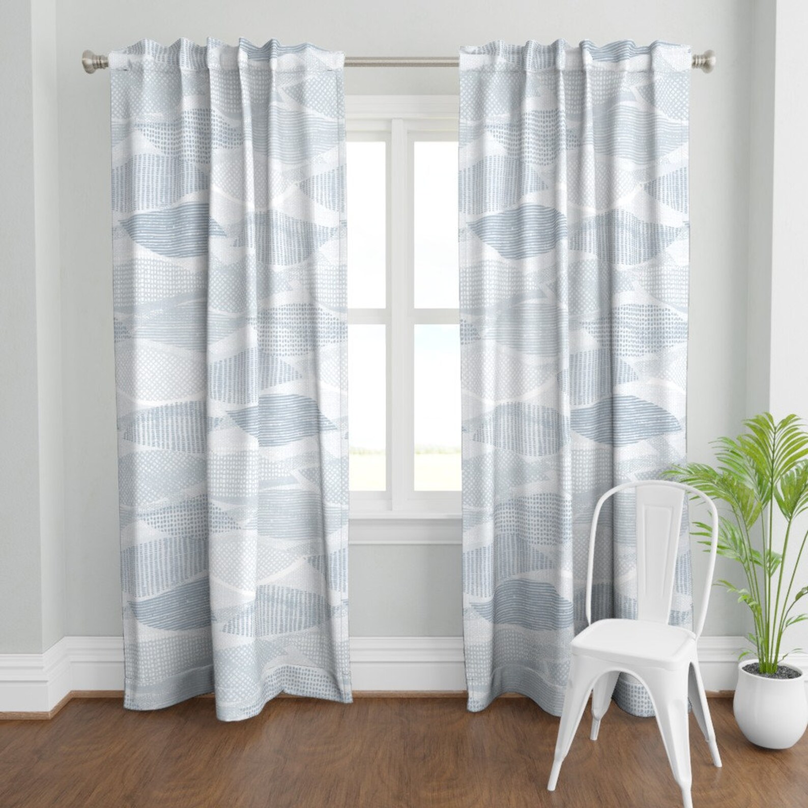 Blue Gray Waves Curtain Panel Drift by fleabat Large Scale Etsy