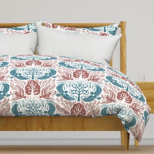 Whimsical Forest Bedding - Mystical Forest Harmony by aia_ueno - Woodland Magical Cotton Sateen Duvet Cover OR Pillow Shams by Spoonflower
