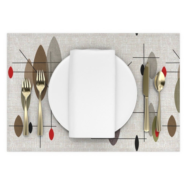 Midcentury Modern Placemats Set of 2 Hanging Orbs by Etsy
