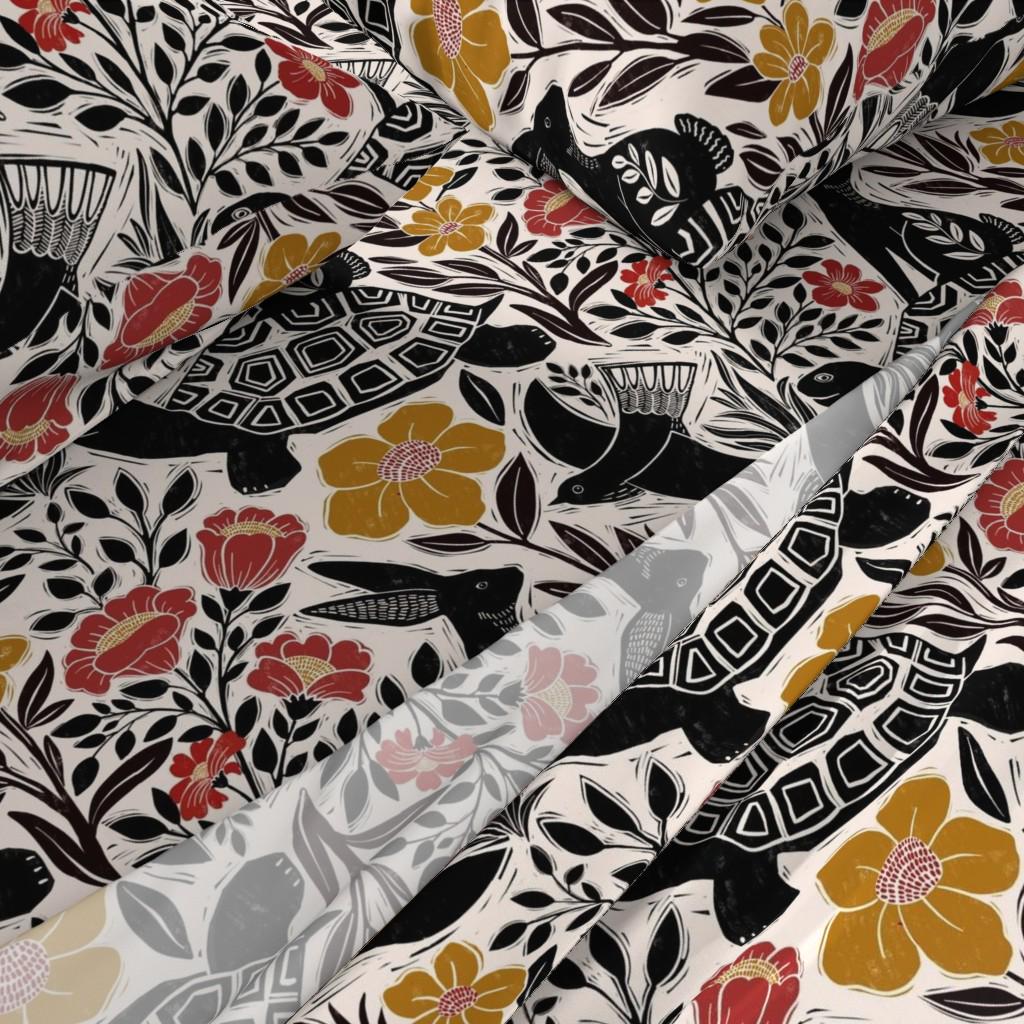 Folk Art Animals Sheets - Tortoise and Hare by Shellypenko - Floral ...