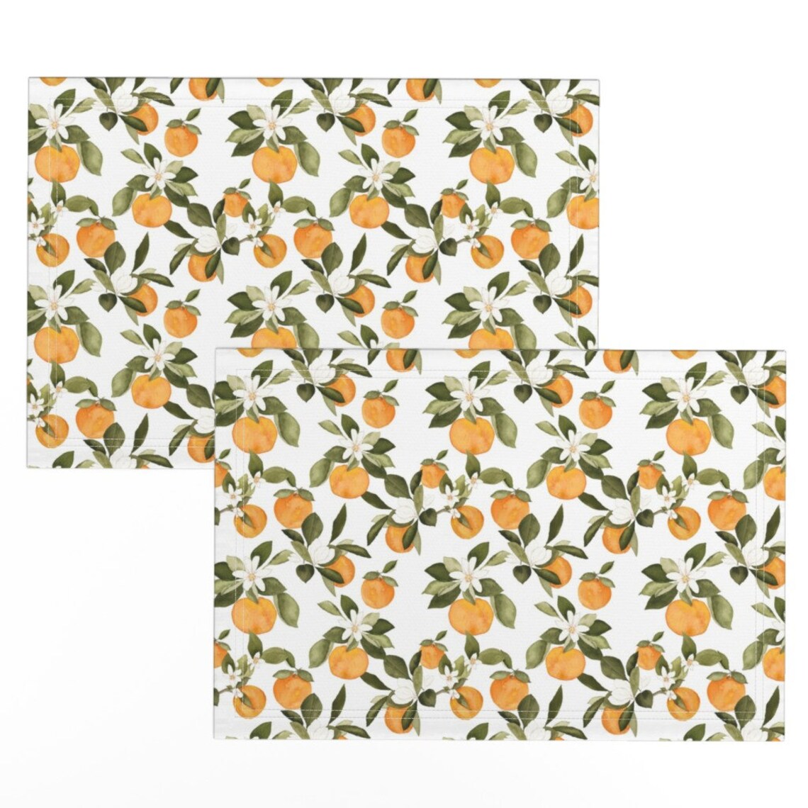 Oranges Placemats set of 2 Orange Blossom by Mintpeony Etsy
