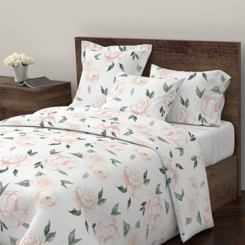 Floral Duvet Cover Vintage Blooms By Crystal Walen Cotton Etsy