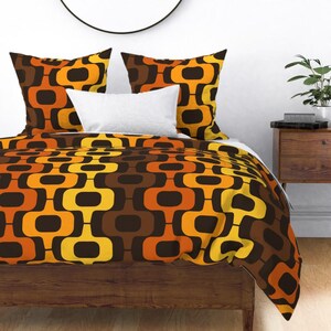 1970s Bedding - Mid Century by artistkierstan - Ogee Mid Mod Mcm Large Scale Jumbo Cotton Sateen Duvet Cover OR Pillow Shams by Spoonflower image 9