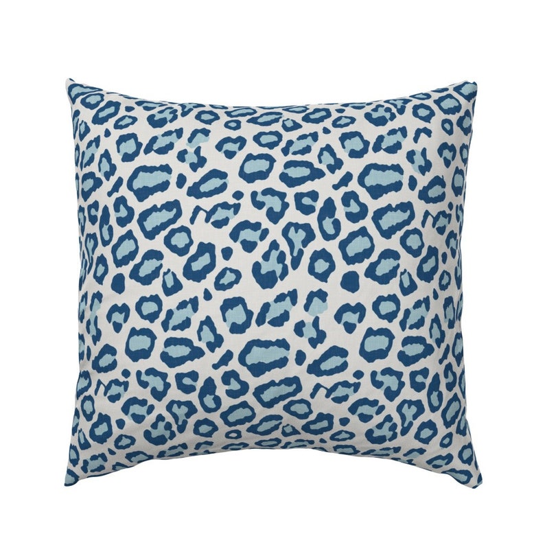 Blue Animal Print Pillow Sham Etosha Leopard In Blue by Etsy