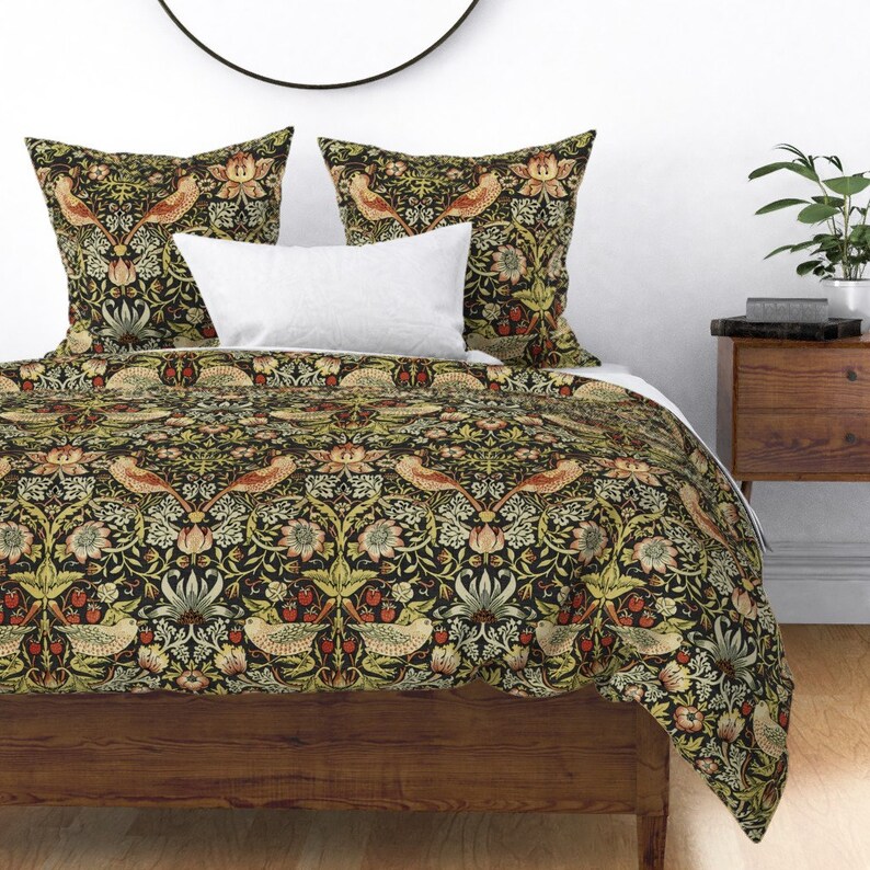 William Morris Duvet Cover Strawberry Thief Soft by Etsy