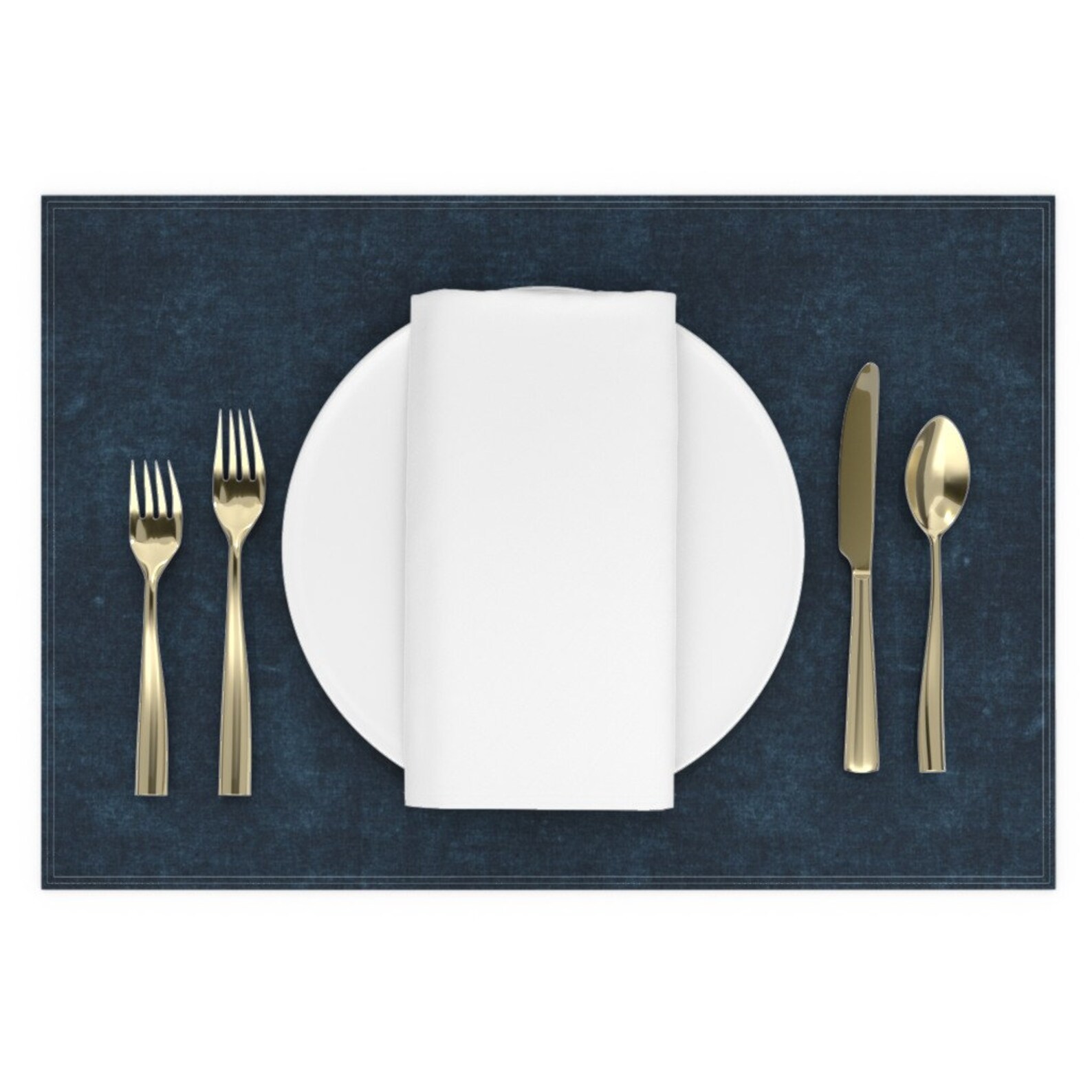 Distressed Blue Placemats Set of 2 Solid Dark Blue de Etsy