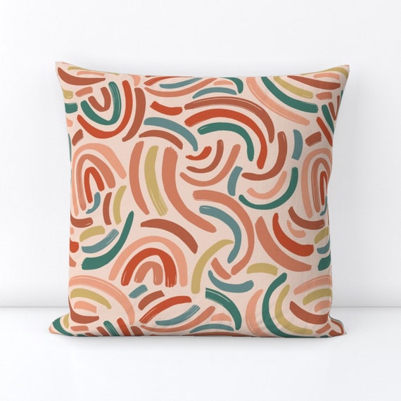 Blush Pink Rainbow Throw Pillow Boho Rainbow by Pacemadedesigns Kids Room Baby Nursery Decorative Square Throw Pillow by Spoonflower Etsy Canada